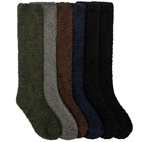 I&S 6 Pairs Cozy Soft Fuzzy Knee High Socks Warm Fleece Assorted Colors Patterns