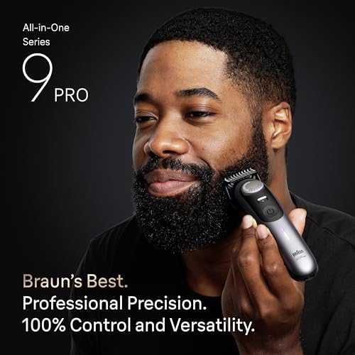 Braun All-in-One Series 9 PRO Men's Electric Beard Trimmer, Hair Clipper, Shaver & Razor for Face, Hair & Body, AIO 9570 with Gillette Labs Razor, Cordless - image 9