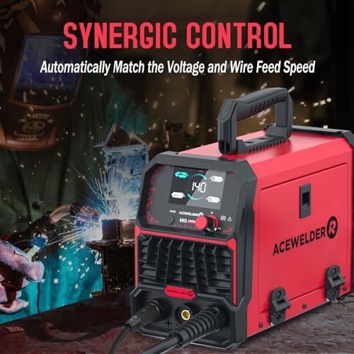 Image of ACEWELDER 140A Gasless Flux Core MIG Welder /Lift TIG /Stick 3 in 1 Welding Machine 110V Portable IGBT Inverter Synergy Welder Machine