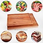 GAOMON 24 x 18 In Acacia Cutting Boardfor Kitchen, XXL Extra Large Charcuterie Cheese Platter Serving Tray, Food Prep and Serving Boards, Chopping Boards for Meal Vegetables and Cheese - Image 4