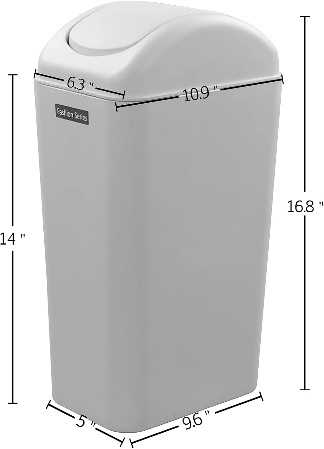 Utiao Slim Plastic Garbage Bin, 14 L Swing Trash Cans for Kitchen, Office, Bathroom : Home & Kitchen