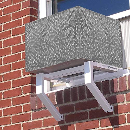 Image of Kuber Industries 3D Design PVC Window AC Cover for 2 Ton Capacity (CTKTC01717, Grey)