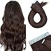 SEGO 20 Inch Tape In Hair Extensions 20pcs 50g /Dark Brown/ Ombre 100% Remy Human Hair Balayage Rooted Hair Invisible Seamless Skin Weft Double Side Tape for Women
