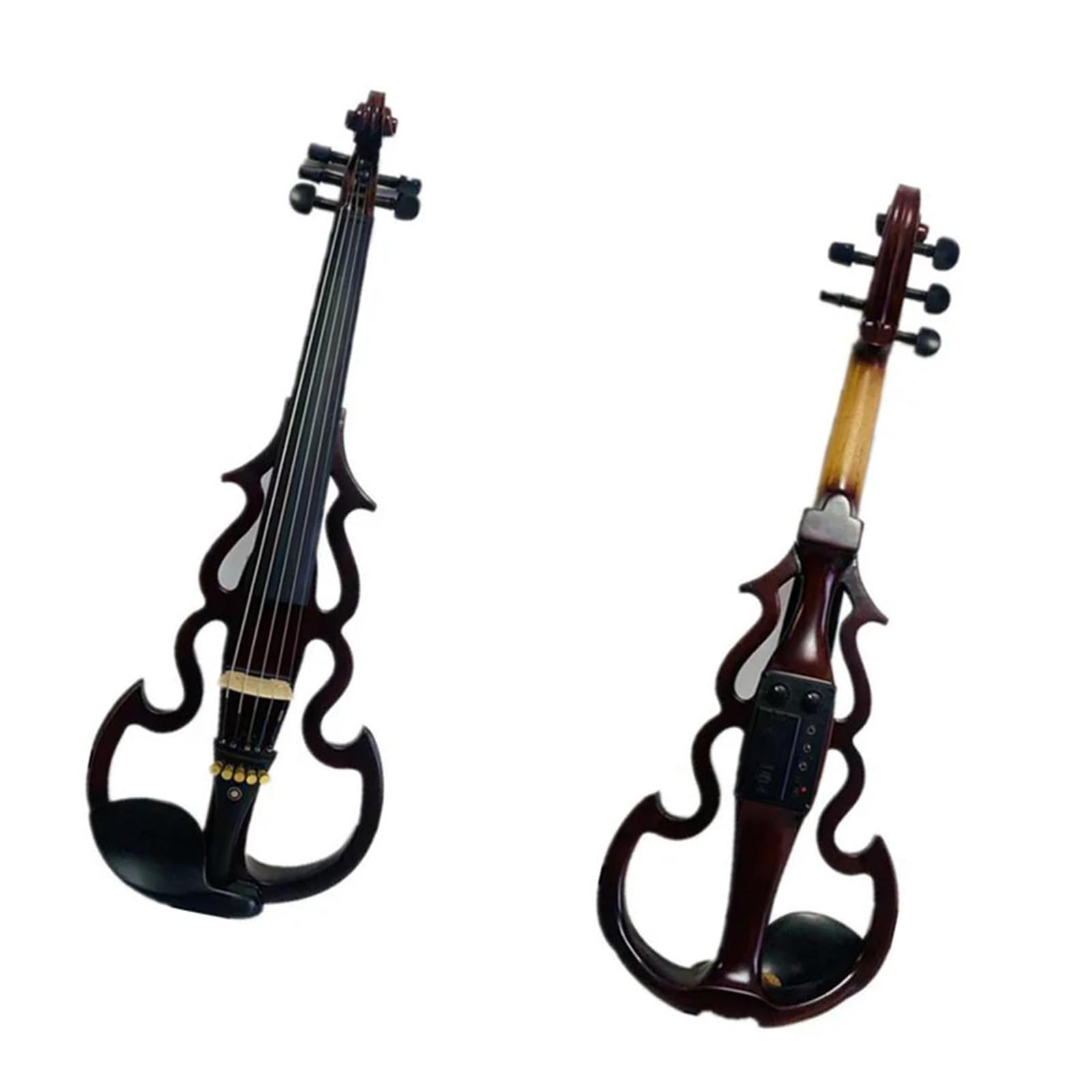 Violini Violino elettrico 4/4 a 5 corde scuro corpo e tastiera in legno massello di ebano