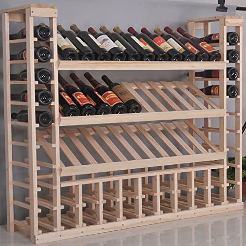 Botellero - Enfriador de suelo de madera, vitrina de madera maciza, organizador de vino para el hogar