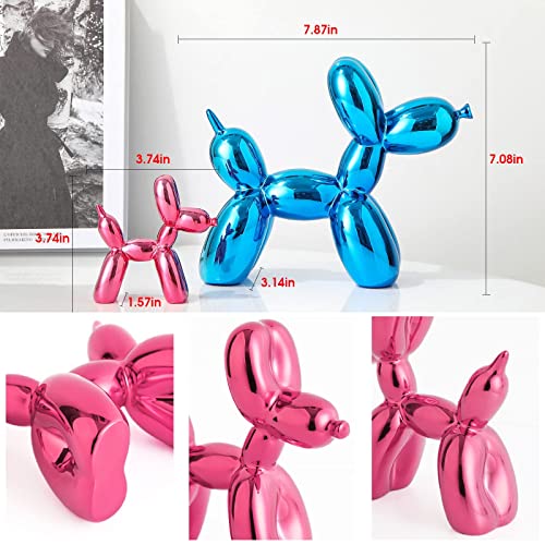 Otang Balloon Dog Sculpture, Shiny Animal Dog Statue, Cute Plating Balloon Dog Figurine Modern Art Collectible Resin Crafts Home Decor For Desktop Living Room(Pink Small Size) #TOP1