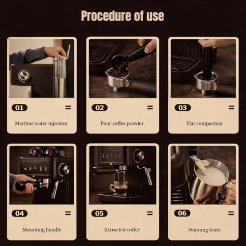 Image of Coffee Maker Machine for Home & Office | Espresso Coffee Machine with Milk Frother Steam Wand, Touch Controls & Temperature Control | Coffee Maker for Cappuccino, Latte, Americano & Mocha