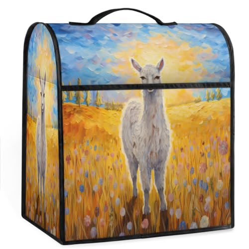 Coffee Maker Cover Alpaca Oil Painting Kitchen Appliance Covers Small Appliance Covers Blender Cover Juicer Cover Dust Covers for Kitchen Appliances with Top Handle and Pockets,Washable,C722