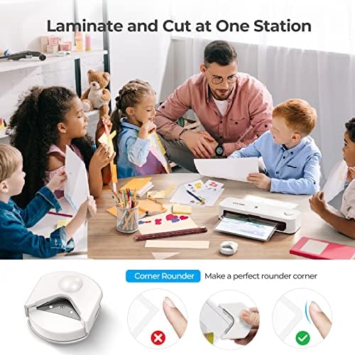 Laminator, A4 Laminator Machine, 9 Inch Thermal Laminator Machine, 5 in 1 Personal Desktop Laminator with Paper Cutter Corner Rounder Laminating Pouches for Home/School/Office