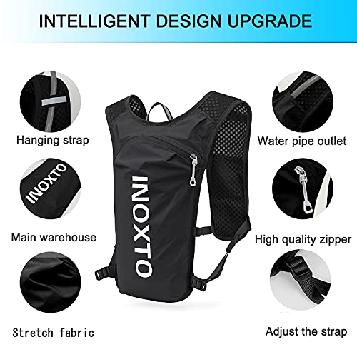 Image of INOXTO Running Hydration Vest Backpack,Lightweight Insulated Pack with 1.5L Water Bladder Bag Daypack for Hiking Trail Running Cycling Race Marathon for Women Men