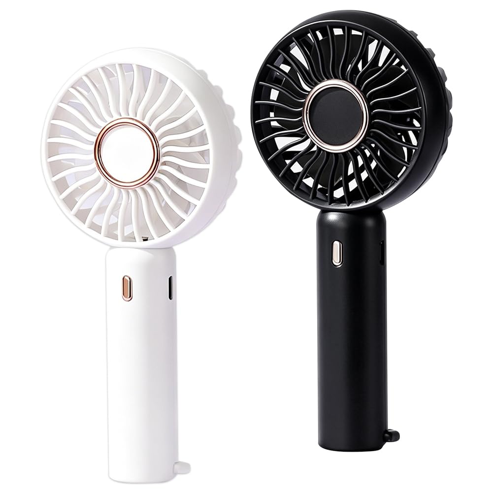 MIFKLMV Hand Held Fan, Portable Rechargeable- Handheld Fan, Foldable Handheld Fans with 5 Speeds, Mini Foldable Fans, Desk Desktopfan for Home, Office,Travel (White)