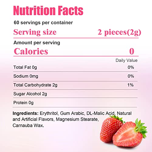 Dc24 Daily Care Sugar Free Breath Mints, Erythritol Hard Candy, Low Calorie, Gluten Free, Strawberry Flavor, 30 Count, Pack Of 4 #TOP4