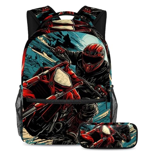 Sac à dos Cool Motorcycle pour l'école et les sorties des garçons et filles