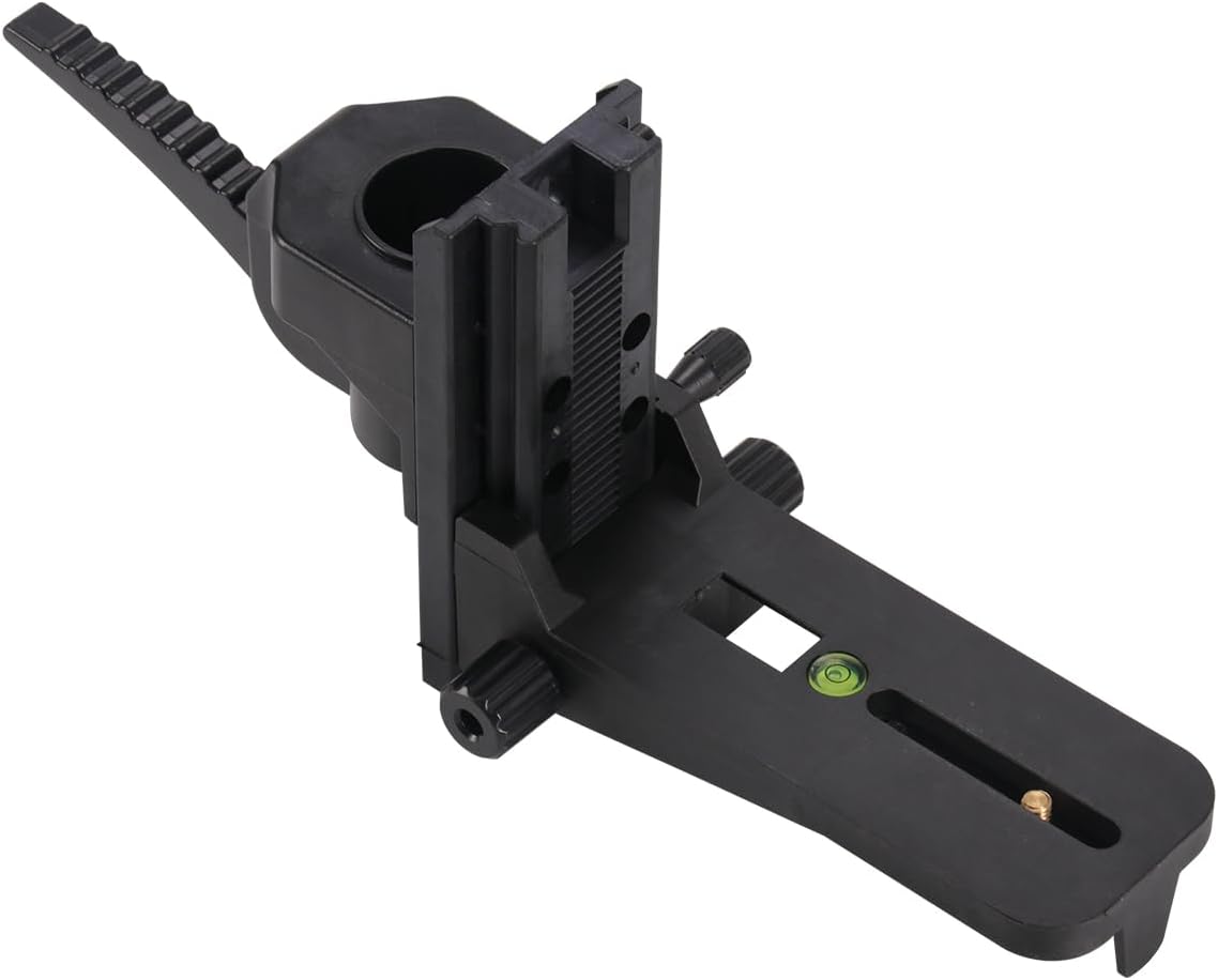MOETER Mounting Bracket Clamp with 1/4"-20 Male and 5/8"-11 Thread Adapter for Telescoping Laser Pole - Compatible with Rotary and Line Laser Levels, Heavy-Duty Plastic Construction