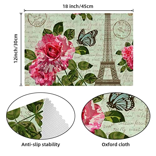 Sets de table vintage Paris antidérapants et résistants à la chaleur