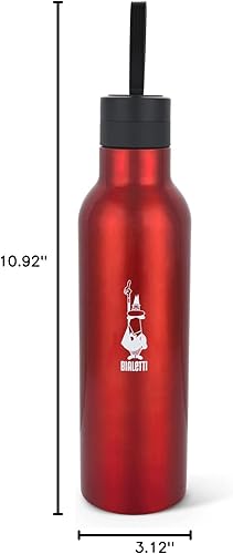 Miniatura 6 de Bialetti - Botella de agua de acero inoxidable de 25 onzas doble capa aislada al vacío, mantiene la bebida fría durante 24 horas y caliente durante
