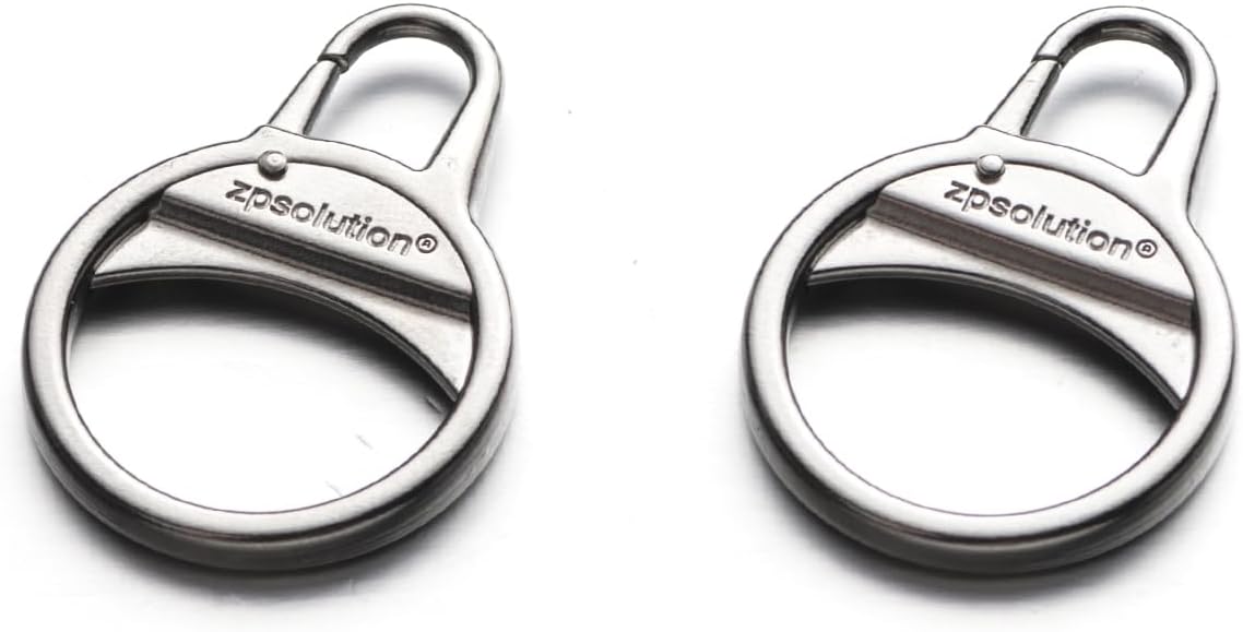 Zpsolution Stainless Steel Ring Zipper Pulls - More Sturdy Zipper Tab Replacement - Easy Use for Broken and Missing Zipper Pull on Luggage Suitcase Jacket Backpacks Coat Boots