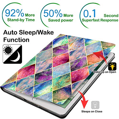 Image of DuraSafe Cases for iPad PRO 11 Inch 1 Generation [Pro 11 1st 2018 ] A1980 A1934 A2013 MTXN2HN /A MTXP2HN /A MTXR2HN /A MTXQ2HN /A Ultra Slim Printed Smart PU Leather Flip Folio Book Cover - Diamond Grid