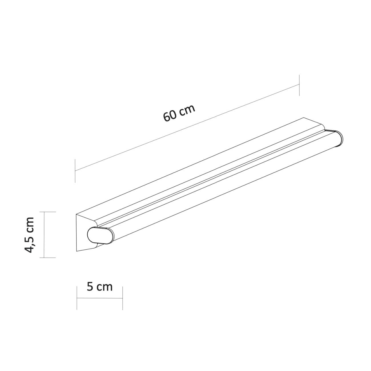 KOSILUM - Longue applique style réglette ultramoderne IP44 60 cm- Wani - Lumière Blanc Chaud Eclairage Salon Chambre Cuisine Couloir - - 2985 lm - LED intégrée - IP44