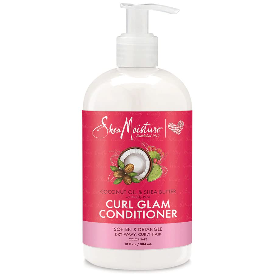 SheaMoisture Curl Glam Acondicionador, aceite de coco y manteca de karité, 13 onzas