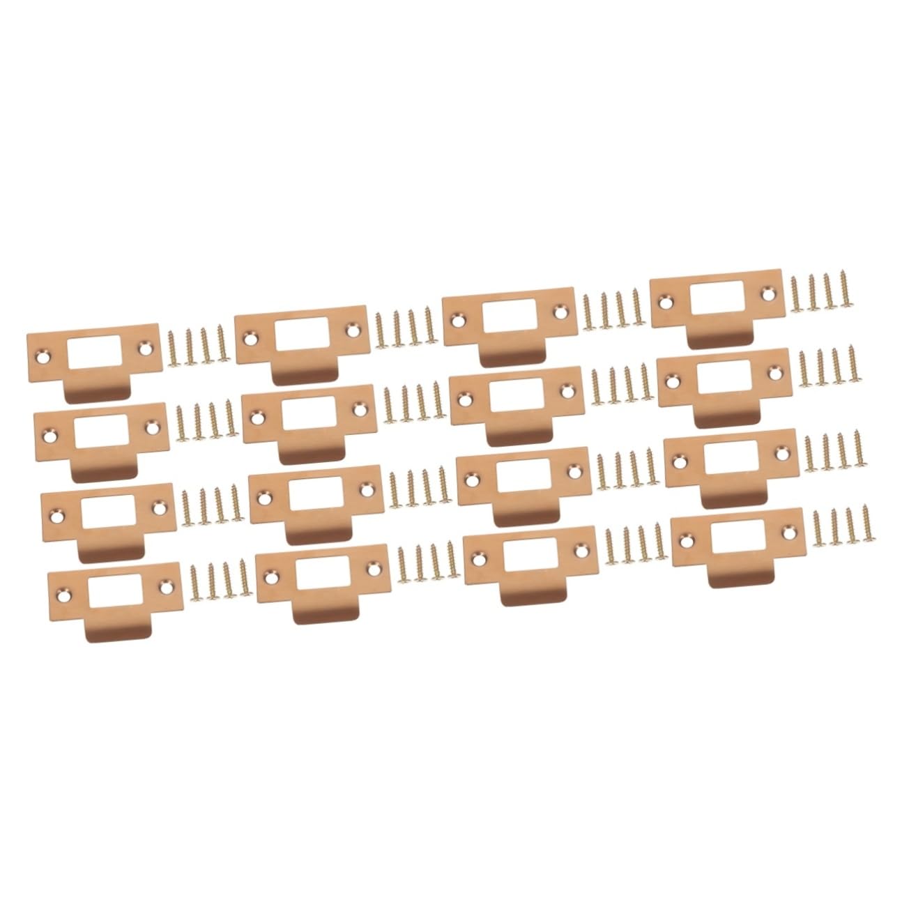HOMSFOU 16 Ensembles Plaque de Renforcement Inoxydable pour Serrure de Porte Kit Plaques de Gache et Vis Compatible avec Divers Systèmes de Verrouillage