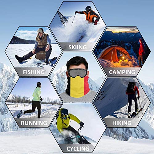 Neck Gaiter Windproof Mask Bandana, Balaclava Headwear Protection Warmer Headband, Mouth Face Cover Scarf Reusable Headwrap for Outdoors Cycling Riding 10X12Inch