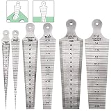 Keadic 3Pcs Stainless Welding Taper Gauge Test Set, 1-15mm/15-30mm/30-45mm Feeler Gage Rulers Gap Hole Inspection Tool Inch & Metric Standard for Size Measurement (1/64”-5/8”, 5/8”-3/16”, 3/16”-3/4”)