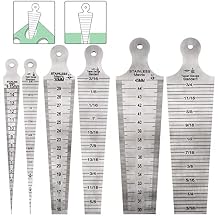 Keadic 3Pcs Stainless Welding Taper Gauge Test Set, 1-15mm/15-30mm/30-45mm Feeler Gage Rulers Gap Hole Inspection Tool Inch & Metric Standard for Size Measurement 1/64-5/8, 5/8-3/16, 3/16-3/4