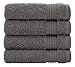 Cotton Paradise 100% Cotton Turkish Washcloth Set for Bathroom, 4 Piece Soft Absorbent Small Hand Face Towels Wash Rags, Dark Gray
