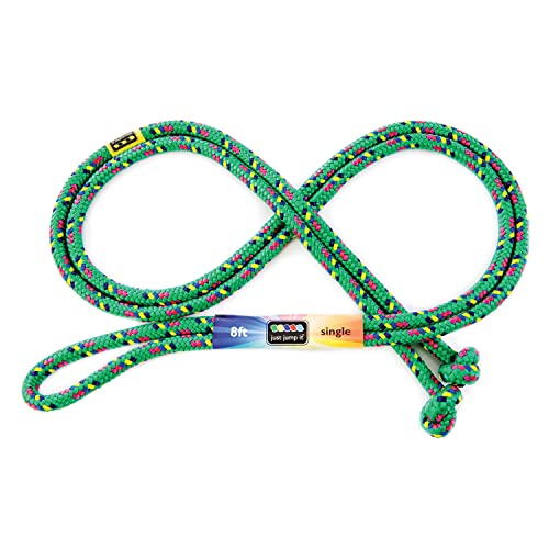 Just Jump It 8' Foot Single Jump Rope - Active Outdoor Youth Fitness - Green Confetti