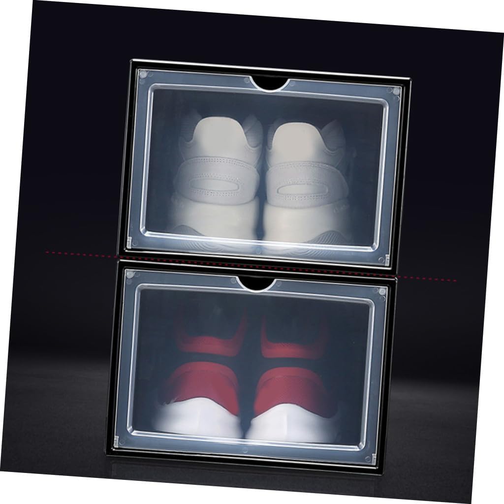 Zerodeko Shoe Storage Box Plastic Folding Shoe Basket for Entryway Scratch-resistant Easy to Open