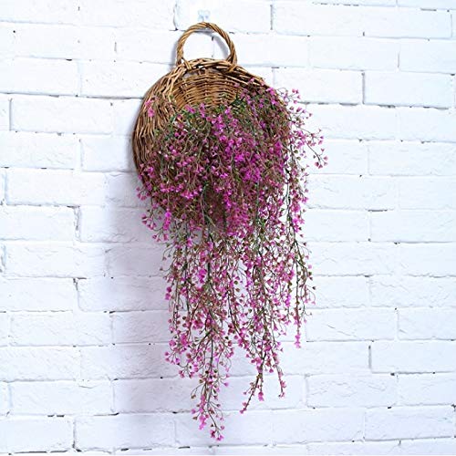 Zereff - 100Pcs Wall-Hanging Artificial Rattan Artificial Plants Plastic Vines Fake Foliage Wall Decoration Wen6538 - (Color: Pink) #TOP3