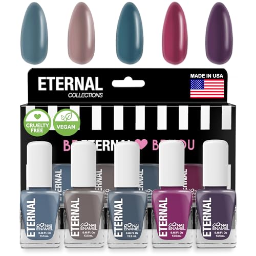 Eternal Blue Nail Polish Set for Women (DARK ELEGANT) - Brown Nai...