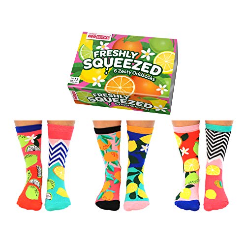 United Oddsocks Freshly Squeezed Womens sokken, UK 4-8 EUR 37-42 US 6.5-10.5, Multi kleuren