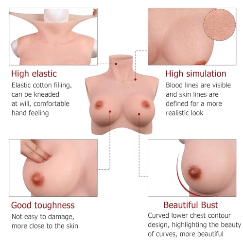 Realistic Breast Forms Silicone Breastplate for Crossdresser Drag Queen Mastectomy Transgender ladyboy Cosplayer3