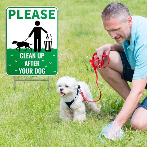 Letreros para limpiar excrementos de perro que solucionan la suciedad en jardines y entradas 7