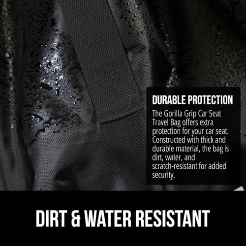 image for GORILLA GRIP Car Seat Travel Bag for Airplane Gate Check, Easy Carry P
