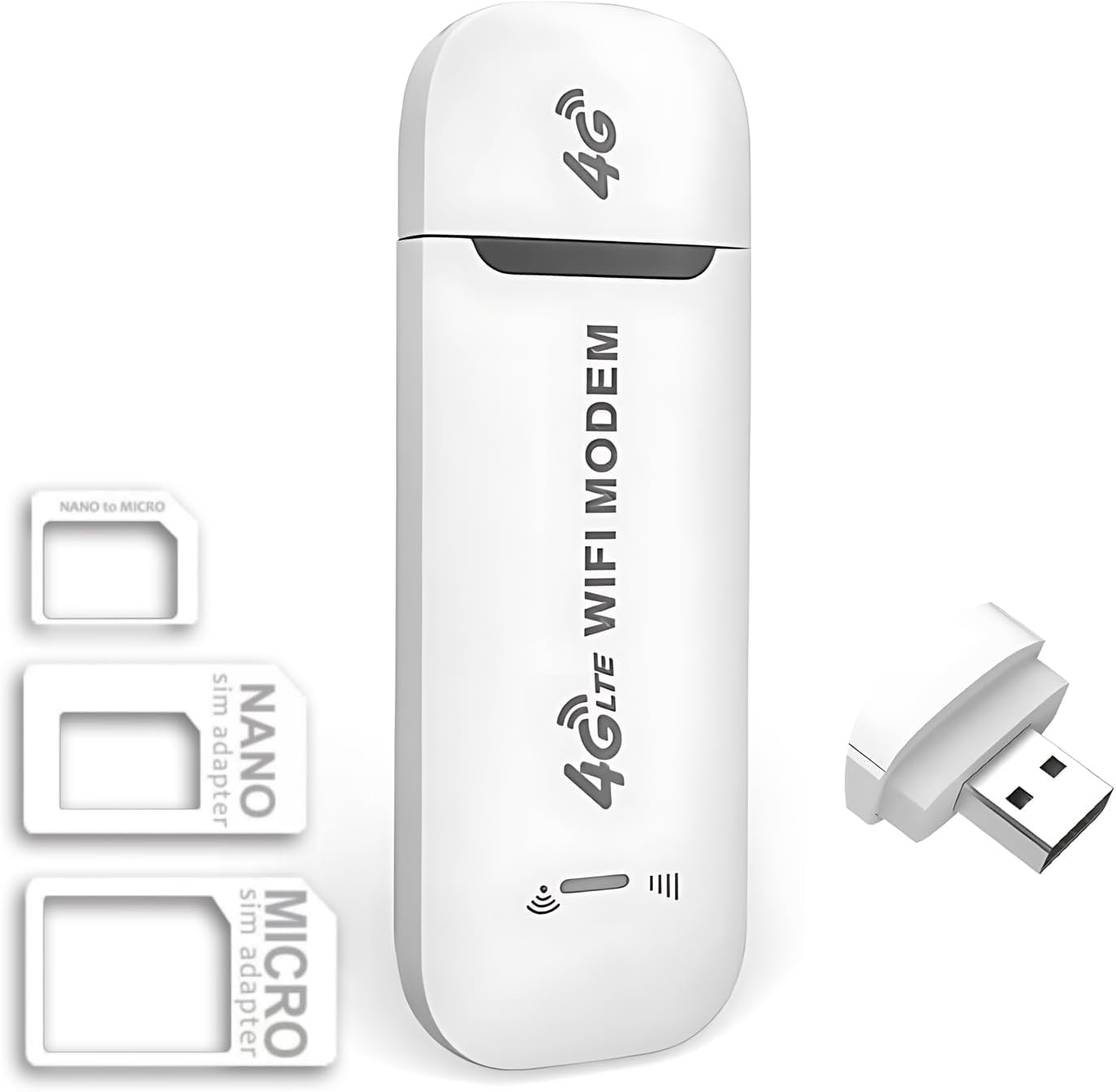 Modem Sim 4g LTE Wifi Portatile, Spina USB, Router Wireless con Supporto per Slot per Schede SIM, Supporto per Hotspot da Viaggio Portatile LTE B1/B3/B7/B8/B20/B38/B40/B41