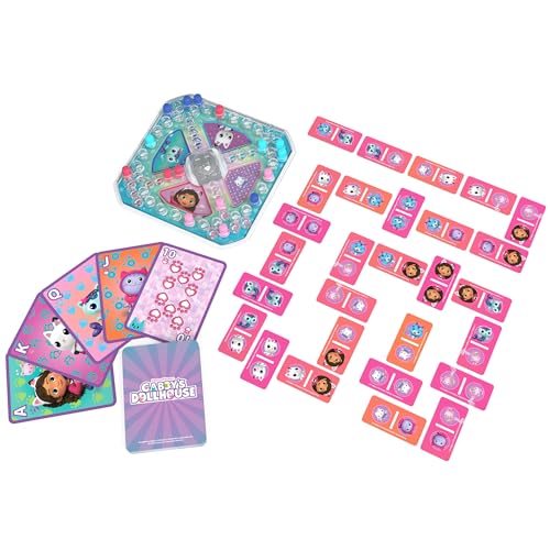Image of Gabby's Dollhouse 3 Game Bundle Gift Set, Pop-Up Game Dominoes Jumbo Playing Cards, Gabby's Dollhouse Toys Kids Games, for Preschoolers Ages 4 and up