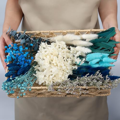 Premium Peacock Blue Dried Flower Set for DIY Floral Arrangements and Home Decor - Image 3