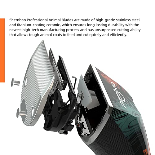 Shernbao Professional Animal Grooming Clipper For Thick Heavy Coats, 5-Speed Low Noise Powerful Corded/Cordless 5-In-1 Blade For Small & Large Pet, Dog thumb #3