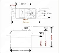 Vista 8 de PDI-6209MG/19.8 lbs 120 ° Engranaje de metal de alto par Servo estándar digital para RC helicóptero Drone tanque escalada coche robot piezas