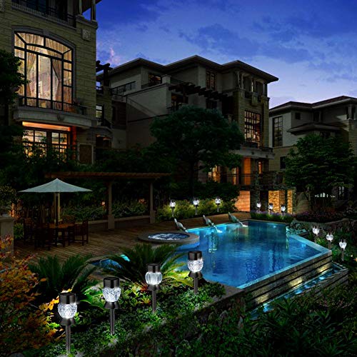 ANDYKEN Outdoor Solar Lights - Three Shapes Yard Decorations Outdoor Garden Lights Solar Powered Pathway Lights Outdoor Landscape Lighting for Lawn/Patio/Yard/Walkway/Driveway (Stainless Steel) - Image 6