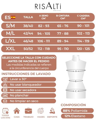 Risalti Camiseta Reductora con Tirantes Anchos - Camiseta Moldeadora Interior Sin Mangas, Ropa Interior, Shapeweare - Made In Italy