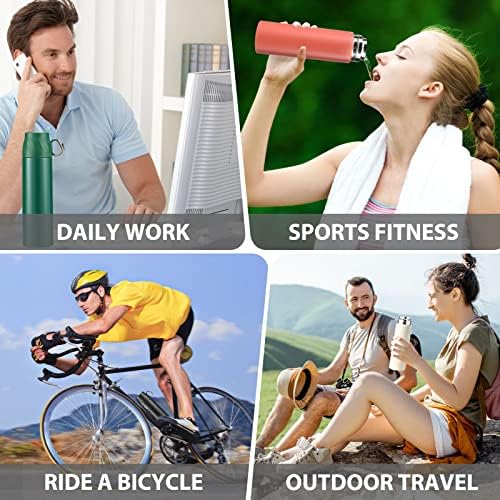 BOCHION Insulated Water Bottle, 500ML Stainless Steel Thermal Flask with Cup Lid, Double Walled Metal Vacuum Drink Flasks to Keep Cold/Hot, for Sports/Home/Office/Travel, BPA Free&Leak-Proof, Black