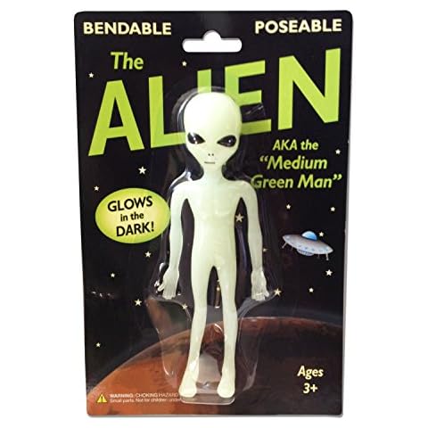 Off the Wall Toys Alien Glow-in-the-Dark 6" Bendable Action Figure Toy Cover