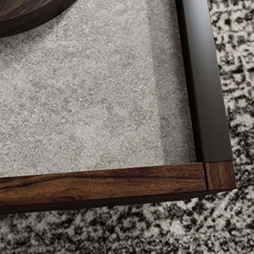 Sauder Manhattan Gate Square Coffee Table, L: 31.02" X W: 30.95" X H: 16.06", Rich Walnut Finish #TOP7