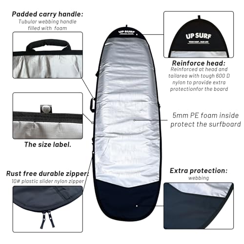 UP SURF Surfboard bag, Daylight Bags for fun board, Size 7\'0\", 7\'6\", 8\'0\", Surfboard cover for Storage and Transport Surfboard (7\'0\'\')