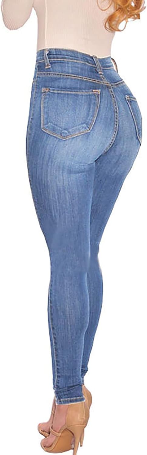 BISUAL Womens High Waisted Butt Lifting Jeans Distressed Stretch Skinny Sexy Colombian Jeans for Women - Image 3