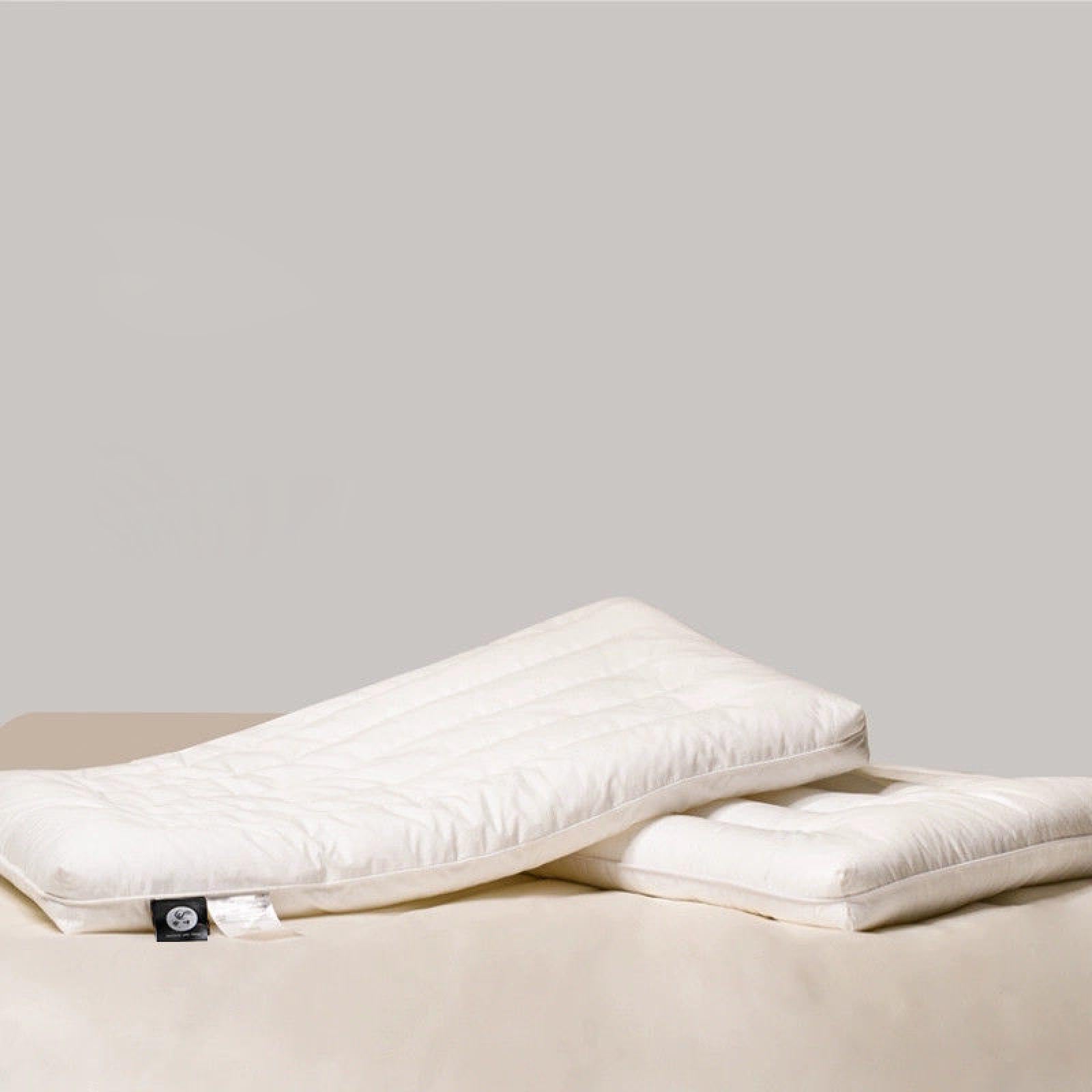 Soft Sleeping Pillow Cotton Fluffy Pillow Cervical Support Ultra Thin Low Pillow